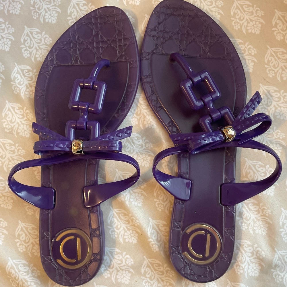 DIOR vintage violet silicon slippers.